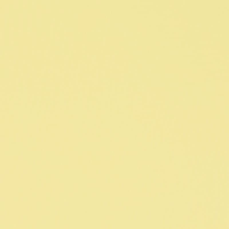 Square plain fabric sample in pale lemon .