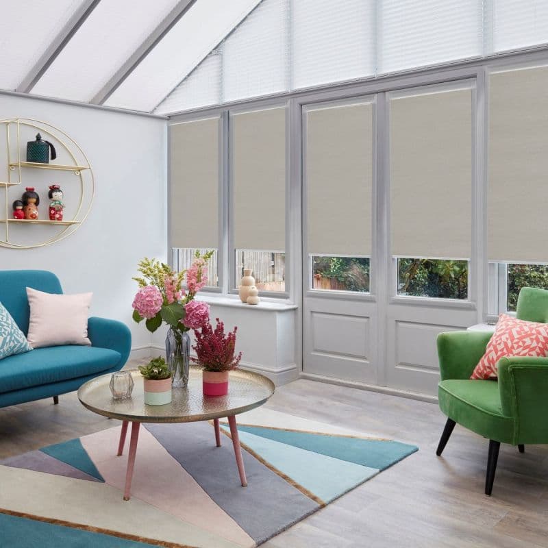 Hickory Blackout Pewter Conservatory Roller blind