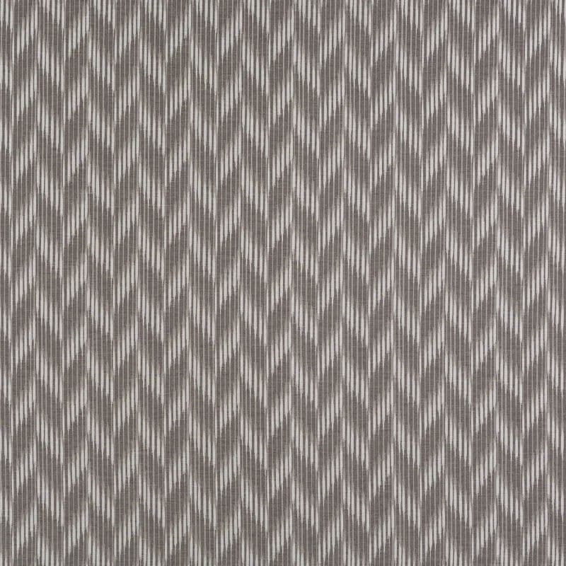 Chevron-patterned wallpaper with thin vertical striations forming repeating zigzag diamonds; the pattern covers a flat surface in muted taupe-gray tones, shown close-up with even, neutral lighting.