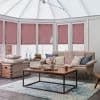 Solartex Chintz Crimson Pleated blind