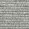 Grey woven-texture wallpaper with dense crosshatch pattern and faint horizontal seams covering a flat wall surface; evenly lit close-up showing a neutral interior decorative surface.