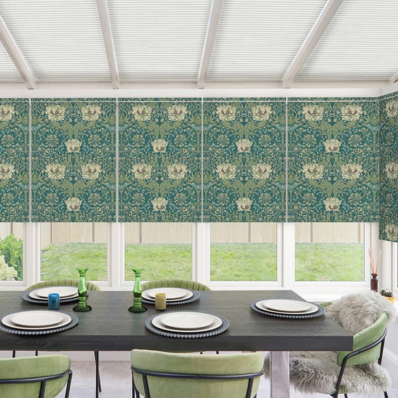 Honeysuckle and Tulip Midnight Garden Roller Blind