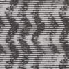 Horizontal-striped sheer window fabric (zebra-style blind) with alternating opaque and translucent bands; layered, filtering light; close-up shows woven gray-and-white abstract wavy pattern in an interior setting.