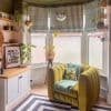 Portofino Stripe Olive Roman blind