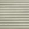 Horizontal pleated fabric blind, light beige with narrow ridges; fully closed, gently diffusing light; fills the frame against a neutral background with no visible window or room details.