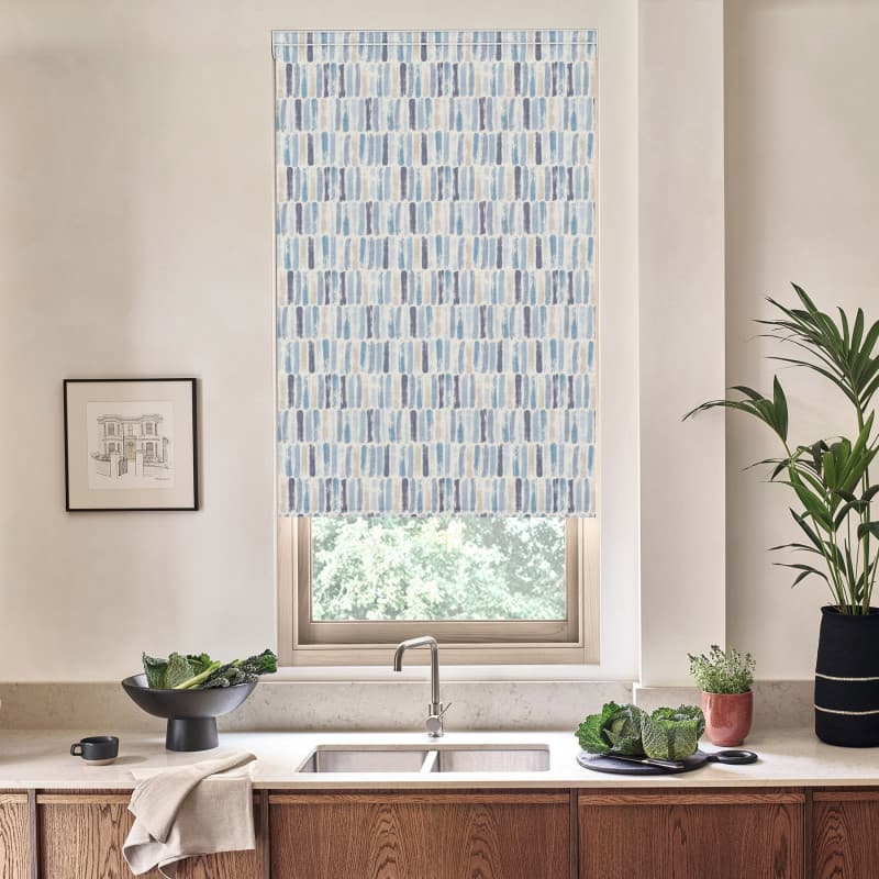Tally Blackout Indigo Roller Blind