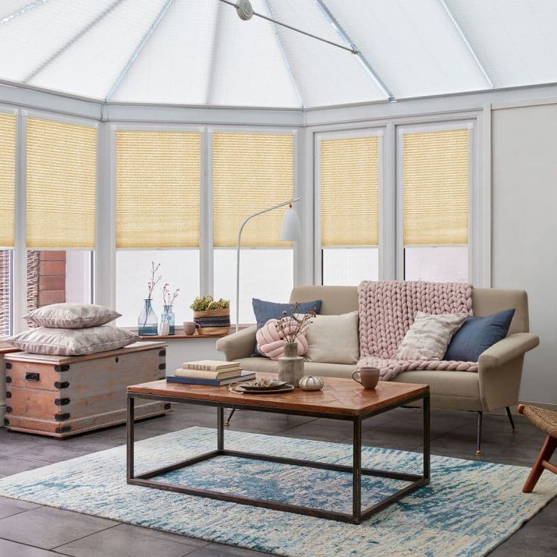 Odell Ochre Pleated blind