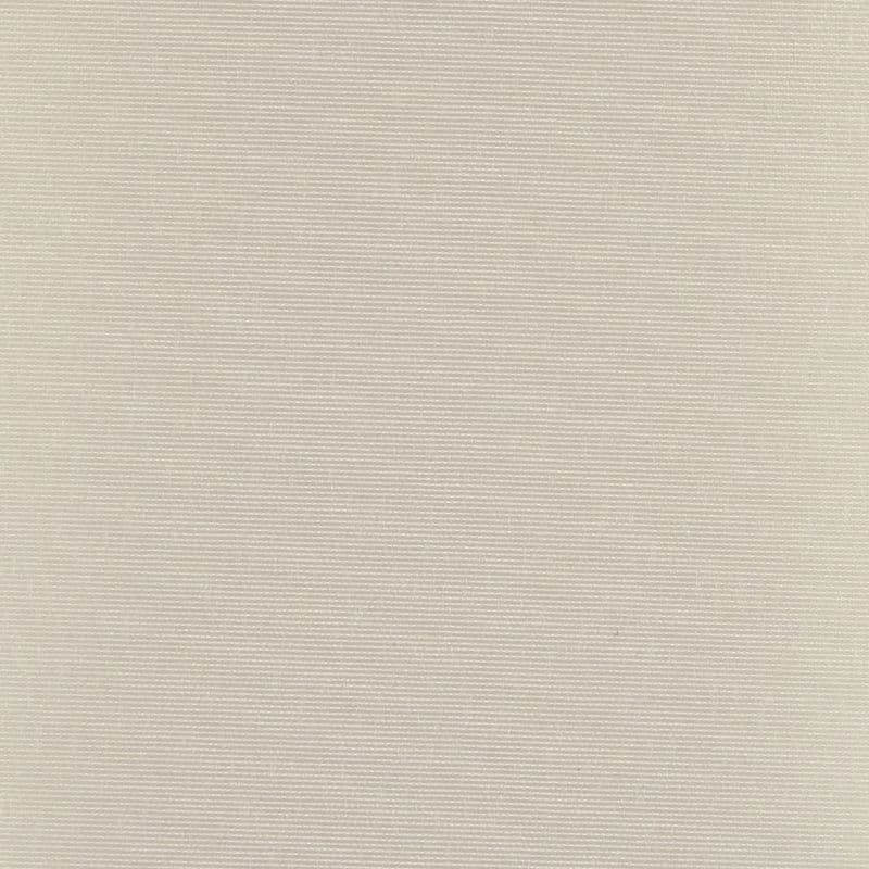 Cream woven curtain fully drawn, showing fine horizontal ribbed texture; hanging closed and softly diffusing light; close-up interior view with neutral, even lighting and no visible surroundings.