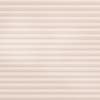 Beige pleated cellular blind covering the entire window, horizontal folded slats tightly closed; filtering soft, even daylight into a neutral interior with no visible frame or outside view.