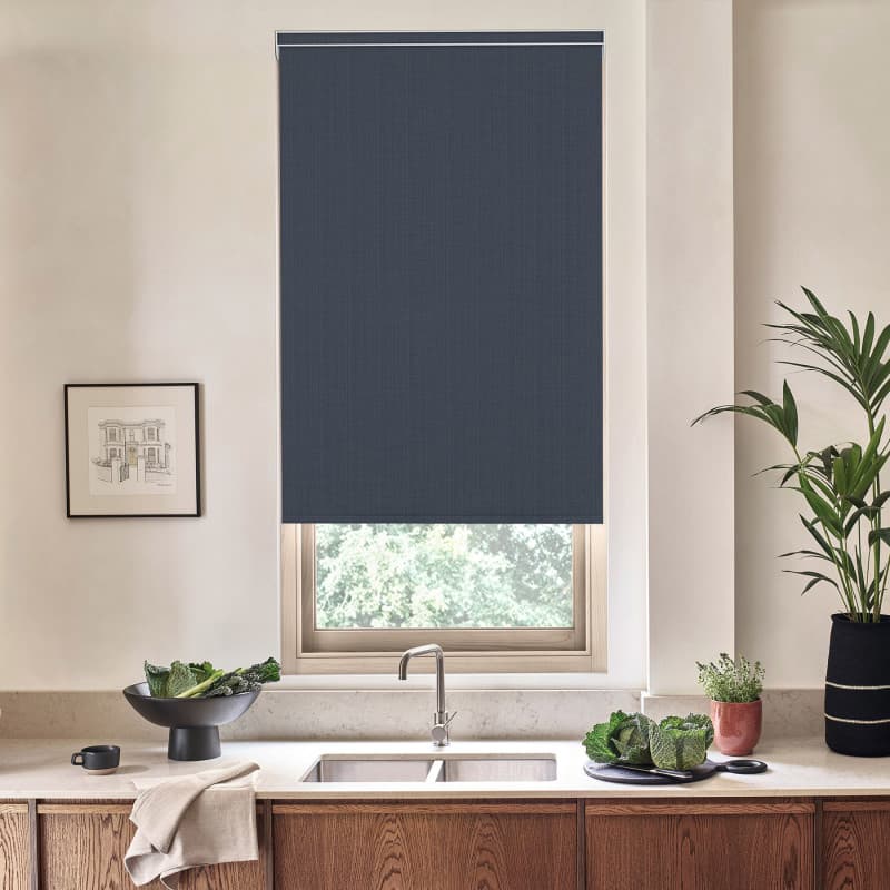 Noah Blackout Navy Roller Blind