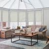 Solartex Chintz Light Sage Pleated blind