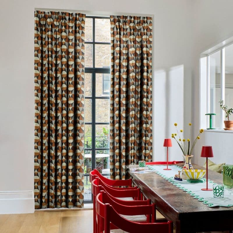 Piccadilly Dots Amber Curtains