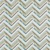 Chevron-patterned wallpaper featuring staggered brushstroke squares in teal, gold, black and gray, repeating across an off-white surface; evenly lit, abstract decorative motif without visible room context.