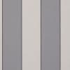 Vertical fabric-panel blinds, closed, featuring wide alternating gray and off-white stripes with thin dark seams; covering a window or wall, presenting flat, evenly diffused indoor lighting and minimalist appearance.