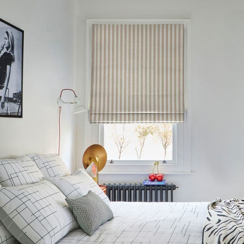 Portofino Stripe Oyster Roman blind