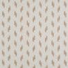 Woven, linen-like fabric patterned with small staggered beige brushstroke motifs; repeating in a regular grid across a pale, textured surface under neutral lighting.