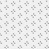Small black four-petal clusters form floral motifs, repeating in a regular grid and evenly spaced, set against a white, subtly textured background, creating a minimalist wallpaper-like pattern.