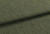 Olive-green textured upholstery fabric, folded once creating an overlapping edge; tightly woven, slightly napped surface; photographed in a close-up, evenly lit studio setting emphasizing texture.