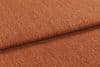 Burnt-orange textured fabric (upholstery cloth) folded once, overlapping edge casting a soft shadow; close-up studio view highlighting its nubby weave and warm, evenly lit surface.