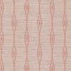 Beige woven fabric features vertical columns of elongated, salmon-colored diamond motifs repeating uniformly across the surface, creating a subtle geometric stripe pattern with a textured horizontal weave.