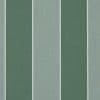 Vertical striped wallpaper with wide dark green and pale gray‑green panels divided by thin white pinstripes; covers a flat wall, presenting alternating bands in a neutral, evenly lit interior.