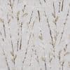 Linen-like fabric or wallpaper with vertical, painterly brown and beige twig-and-leaf brushstrokes; repeating printed pattern covers the surface, suggesting neutral, softly lit interior décor.