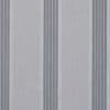 Grey striped curtain with wide pale panels and narrower dark pinstriped bands, hanging flat and covering a window; soft, even lighting suggests a neutral interior.