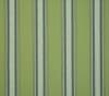 Vertical striped wallpaper with alternating light and darker sage-green bands and thin pale-blue and white lines — running continuously — covering an interior wall with subtle fabric texture under even, diffuse lighting.