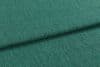 Teal-green textured upholstery fabric, close-up, showing short nap and subtle ribbing; folded horizontally with a visible overlap; photographed under soft, even lighting against an indistinct neutral background.