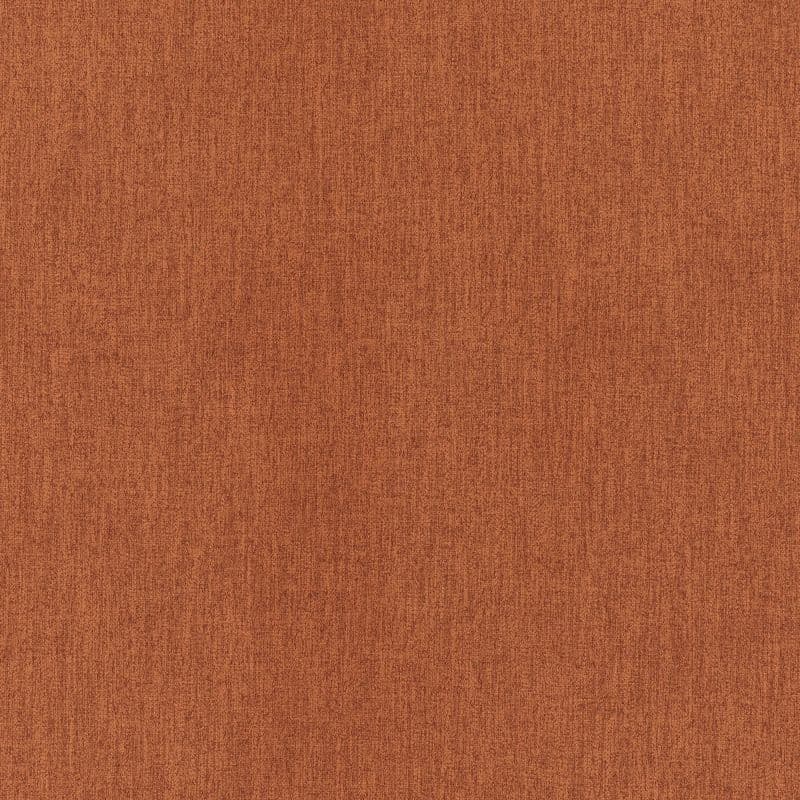 Rust-colored woven fabric covering a flat surface, showing subtle vertical and horizontal thread texture; evenly lit close-up suggesting upholstery or wall covering in neutral indoor lighting.