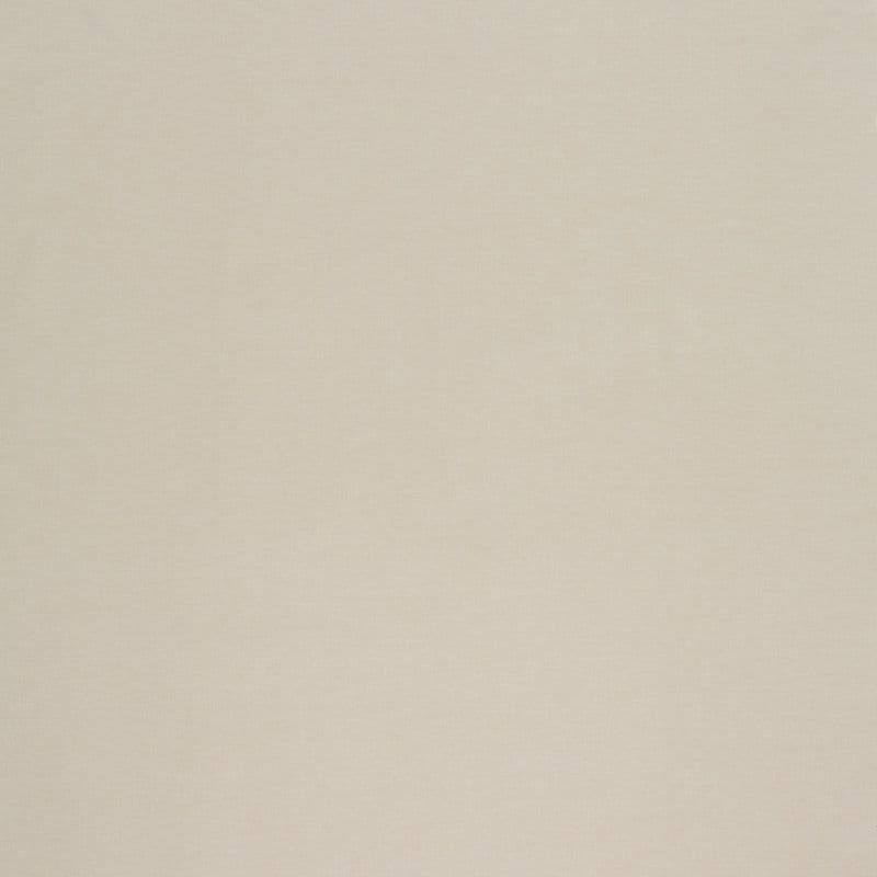 Beige, subtly woven wallpaper fills the frame, presenting a uniform, slightly textured surface; evenly lit interior context with no visible furnishings, windows, or distinguishing features.