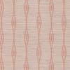 Woven beige fabric displays repeating coral vertical elongated diamond motifs aligned in narrow columns, forming a subtle striped geometric pattern over a visible horizontal weave texture.