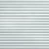 Horizontal light-gray pleated blinds covering the entire window, narrow even folds with subtle fabric texture; closed, filtering soft diffused light into a neutral interior space with no visible view.