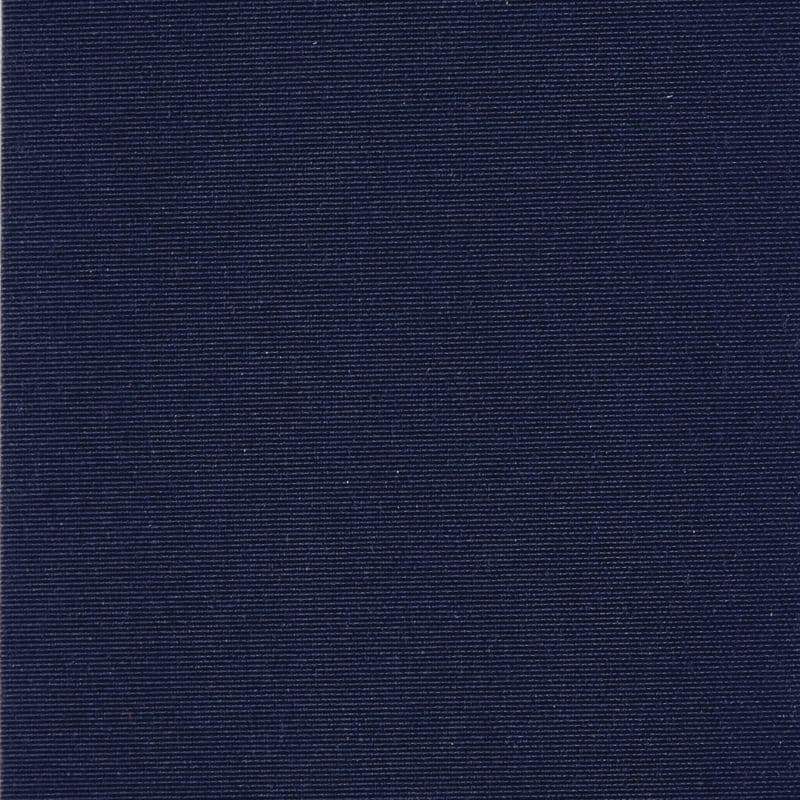 Navy-blue woven fabric with fine horizontal ribbed texture; lying flat and filling the frame, displaying a tight, even weave under neutral, flat lighting in a close-up, minimal setting.